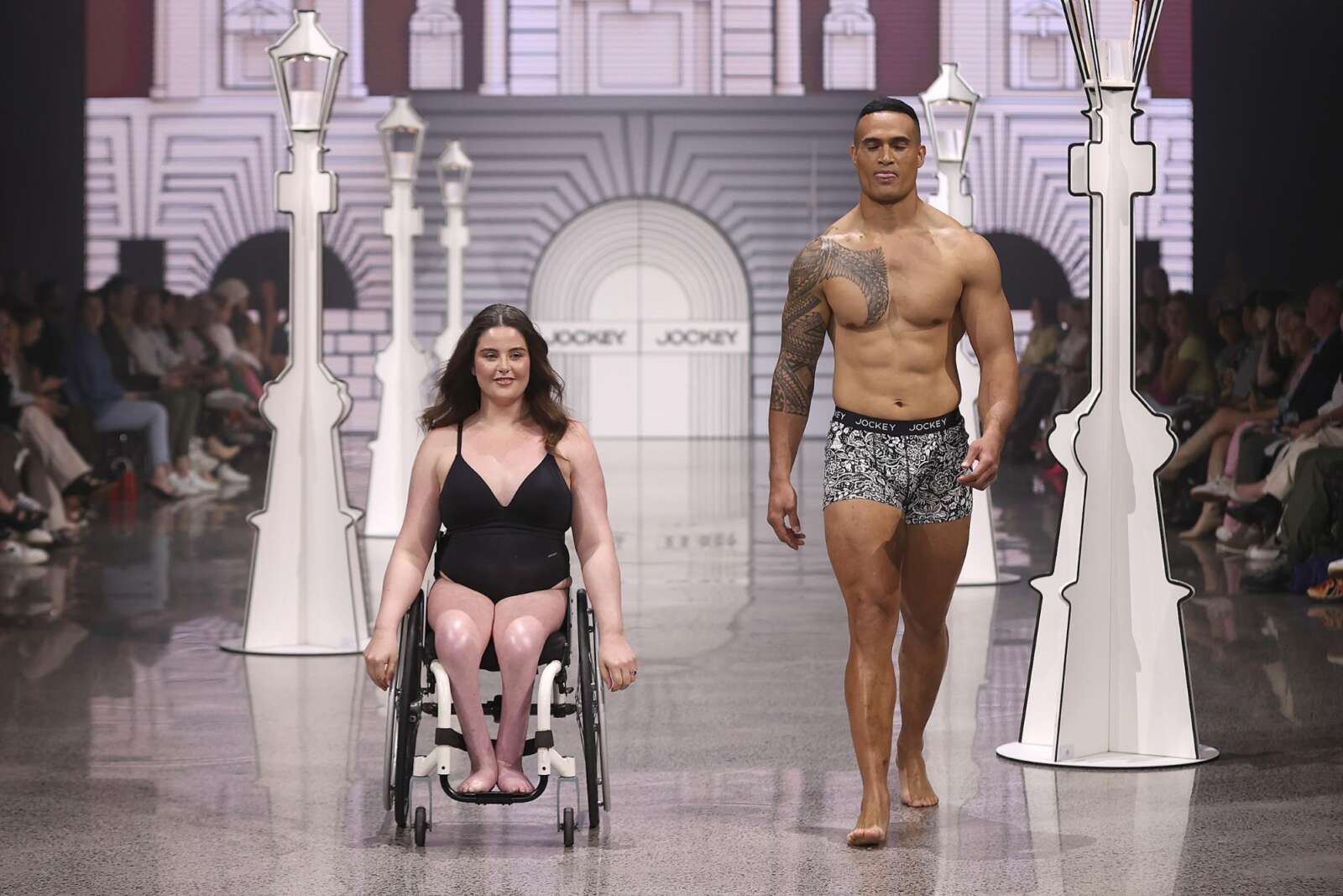 Rebecca on Jockey runway